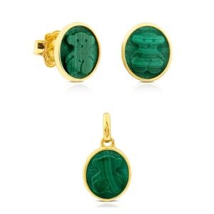 Authentic Tous Camee Vermeil earrings and pendant vermeil